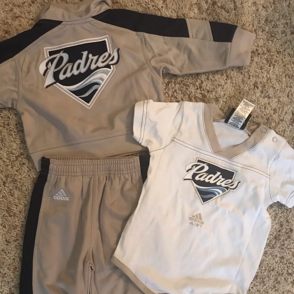 NWT San Diego Padres 12 month infant outfit